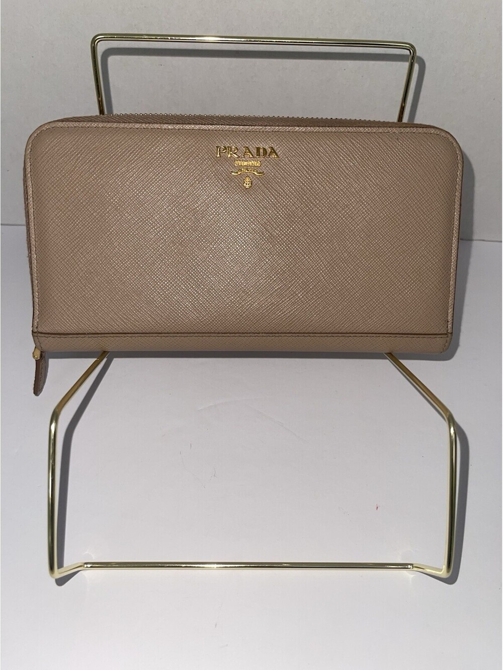 Authentic Prada Large Saffiano Leather Zip‑Around Wallet Vintage